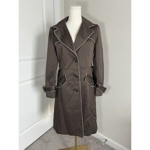 UP'S Chinese Brand Women's Trench Cost Brown Size Large
